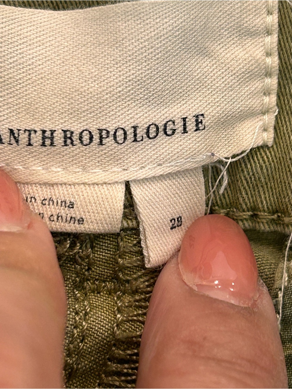 Anthropologie Olive Green High-Rise Utility Shorts - Picture 8 of 8